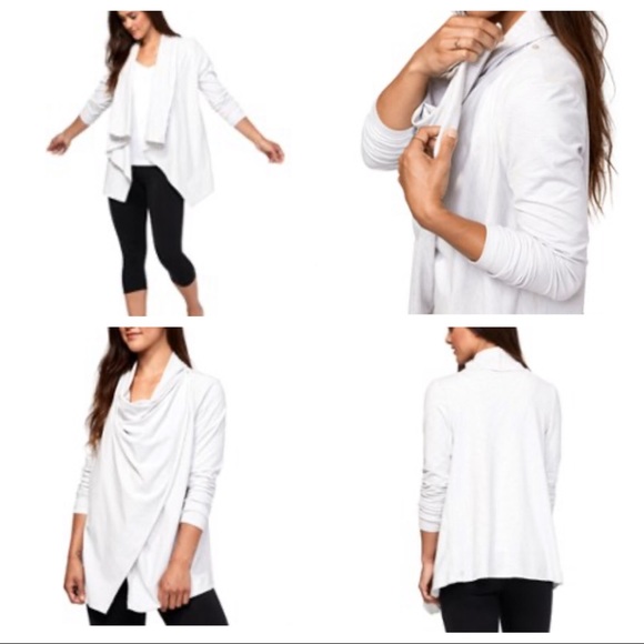 Manduka Heathered Gray Breathe Drape Cardigan XS - Picture 12 of 12